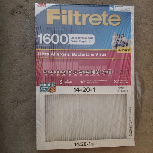 3M Filtrete furnace filters 1600 (MERV 12) 4 pack, 14x20x1 - Picture 2 of 4